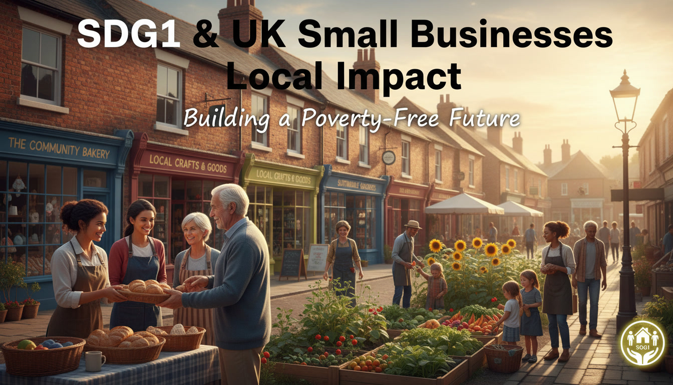 gemini 2.5 flash image SDG1 UK Small Businesses Local Impact is the title of the video I need an image  0